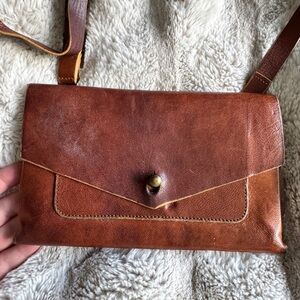 Classic Brown Leather Crossbody Bag - Timeless Everyday Style- Noonday Collectio